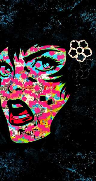 Woman flower black background blue - derek gores free wallpaper