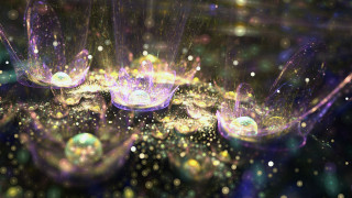 Bubbles floating aurora christmas night - free rain wallpaper
