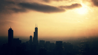 City skyline tall building cloudy 3 - sun ray free wallpaper