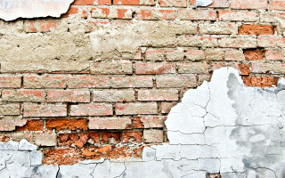 Brick wall peeling paint jigsaw - texture free wallpaper