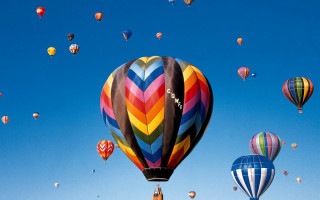 Hot air balloons blue sky 7 - hot air balloon free wallpaper