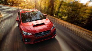 Red subaru woods road motion - david budd free wallpaper for desktop