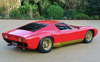 Red gold sports car forest - ed roth free wallpaper