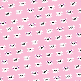 Pink background skulls crossbones pattern - pixel art free wallpaper for tablet
