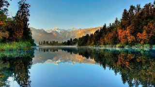 Lake forest mountains autumn sky - tree and mountains free wallpaper for desktop