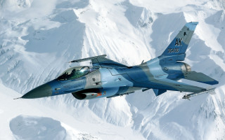 Fighter jet snow mountains pilot 2 - over a snow free wallpaper