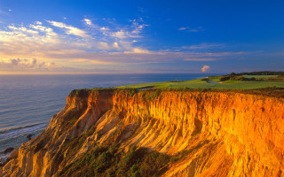 Cliff ocean golf course autumn - far free wallpaper