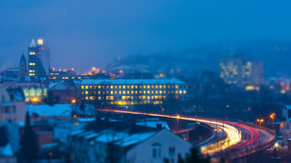 City skyline traffic night blurry - the road free wallpaper for desktop