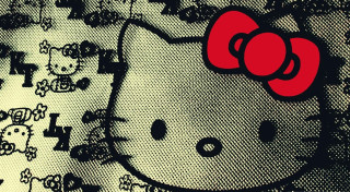 Hello kitty red bow black - kawaii free wallpaper for desktop