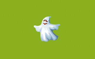 Ghost red eyes green background - a ghost free wallpaper