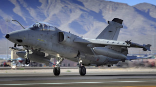 Fighterjet takeoff mountains skyline pilot - the background and a sky line in the foreground free wallpaper