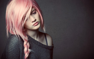 Pink hair braid solo photorealistic - a braid free wallpaper
