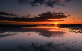 Sunset reflection clouds beach moorColors - a few footprint free wallpaper for desktop