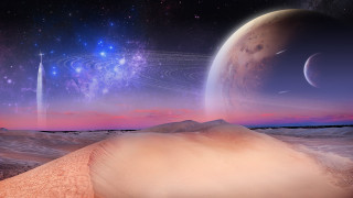 Distant planet star space art 2 - a distant star in the background free wallpaper