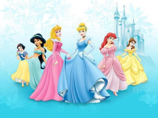 Princesses castle group blue sky - a group of princesses free wallpaper