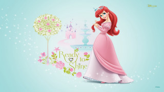 Princess pink dress tree castle - back free wallpaper