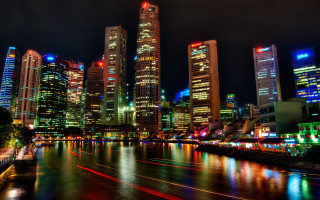 Tokyo cityscape night river reflections - adrian zingg free wallpaper