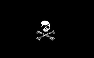 Skull crossbones white skull left - the left side of the image free wallpaper