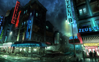 Neon cityscape night bridge tokyo - the sidewalk free wallpaper