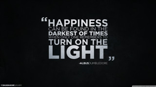 Happiness quote black background white - free light wallpaper