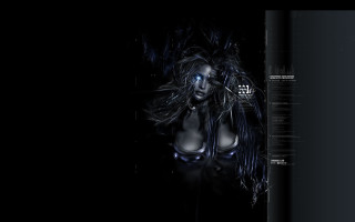 Gothic cyberpunk blueeyes longhair glowing - behance hd free wallpaper