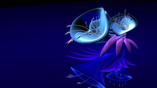 Blue purple flower butterfly abstract - back end free wallpaper for desktop