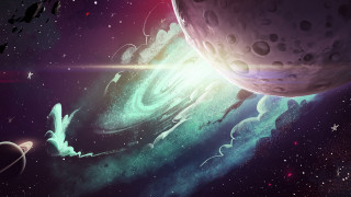 Space planet stars bright light 2 - a planet free wallpaper