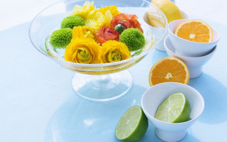 Flower orange lime bowl vibrant - the side of the bowl free wallpaper