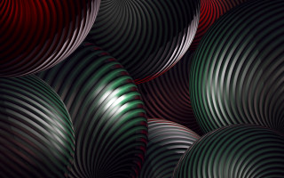 Colored circles red background green - chromatic aberration free wallpaper