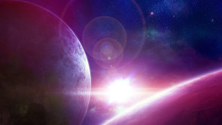 Space planet stars horizon moon - space free wallpaper for desktop
