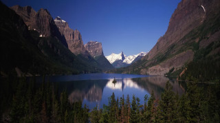 Mountain lake forest snow capped 3 - alson s. clark free wallpaper for desktop