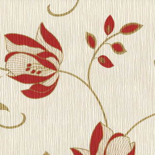Red white flower gold arts - movement free wallpaper for tablet