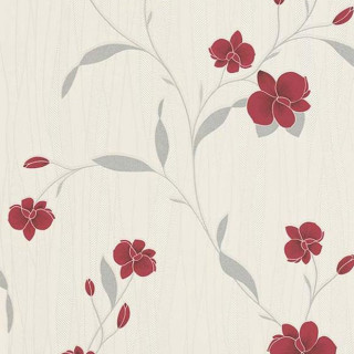 Red white wallpaper flowers leaves - the side of the wall free wallpaper for tablet