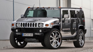 Silver hummer truck digital rendering - chrome free wallpaper for desktop