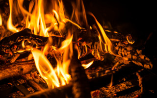 Fire flames autumn battle embers - a fireplace free wallpaper for desktop