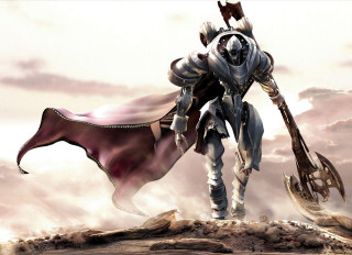 Knight sword shield hill clouds - a knight free wallpaper