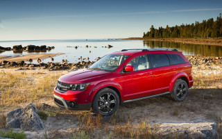 Red suv beach water rocks - a body of water free wallpaper