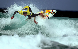 Man riding wave ocean surfboard - christian macnevin free wallpaper for desktop