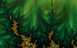 Green gold abstract swirly nature - analytical art free wallpaper for desktop