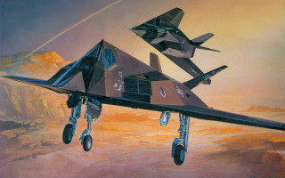 Fighter jet over another sky - a painting of a fighter free wallpaper