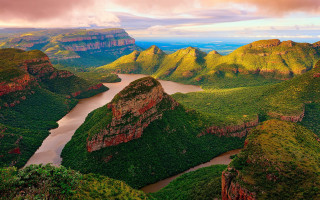 River valley mountains greenery sky - a valley free wallpaper