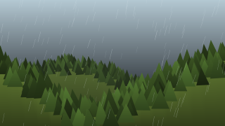 Forest rain person digital painting - low free wallpaper