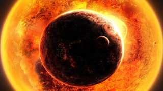 Black yellow sun moon planet - chris cold free wallpaper