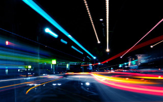 City street night lights motionblur - a blurry photo of a city street free wallpaper