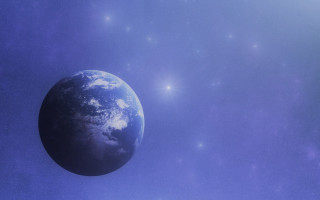 Blue planet stars clouds space - a blue planet free wallpaper