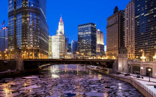 River ice tokyo skyline bridge - erin hanson free wallpaper
