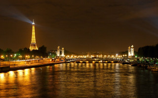 Paris bridge tower city lights - the building free wallpaper for desktop