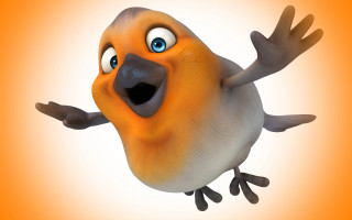 Surprised bird chica macnab blue - its eye wide open free wallpaper