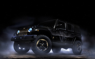 Jeep night fog smoke aurora - the night sky free wallpaper