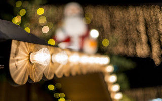 Black umbrella santa christmas lights - a black umbrella free wallpaper